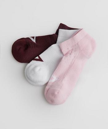 Gymshark Trainer 3pk Strumpor Herr Vinröda Rosa Vita | SE 3271ZUT